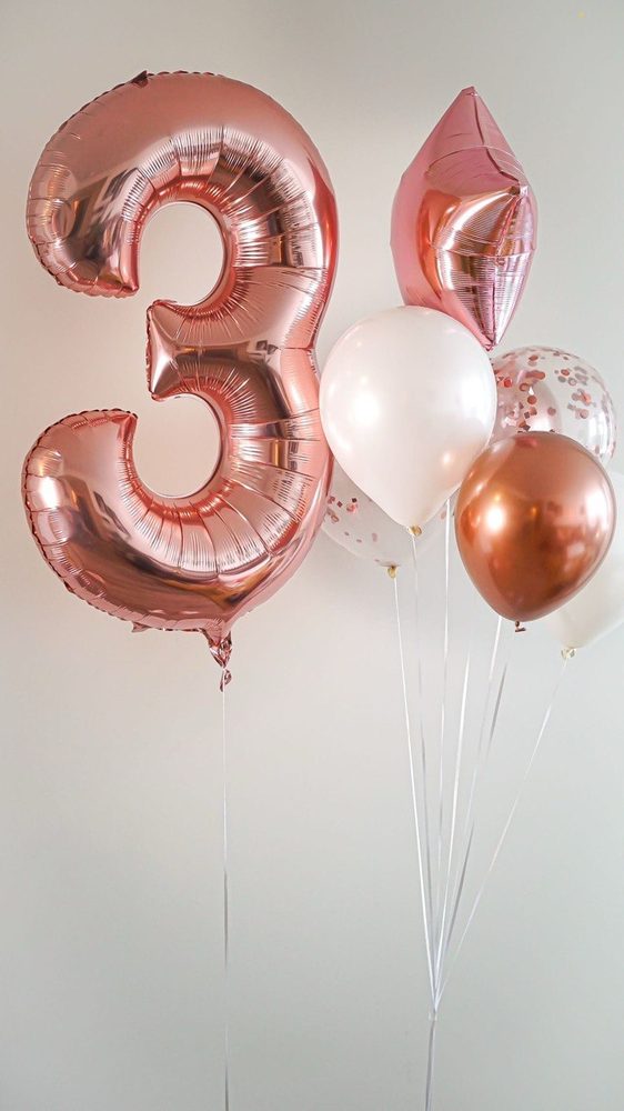 Rose Gold Number 3 Set
